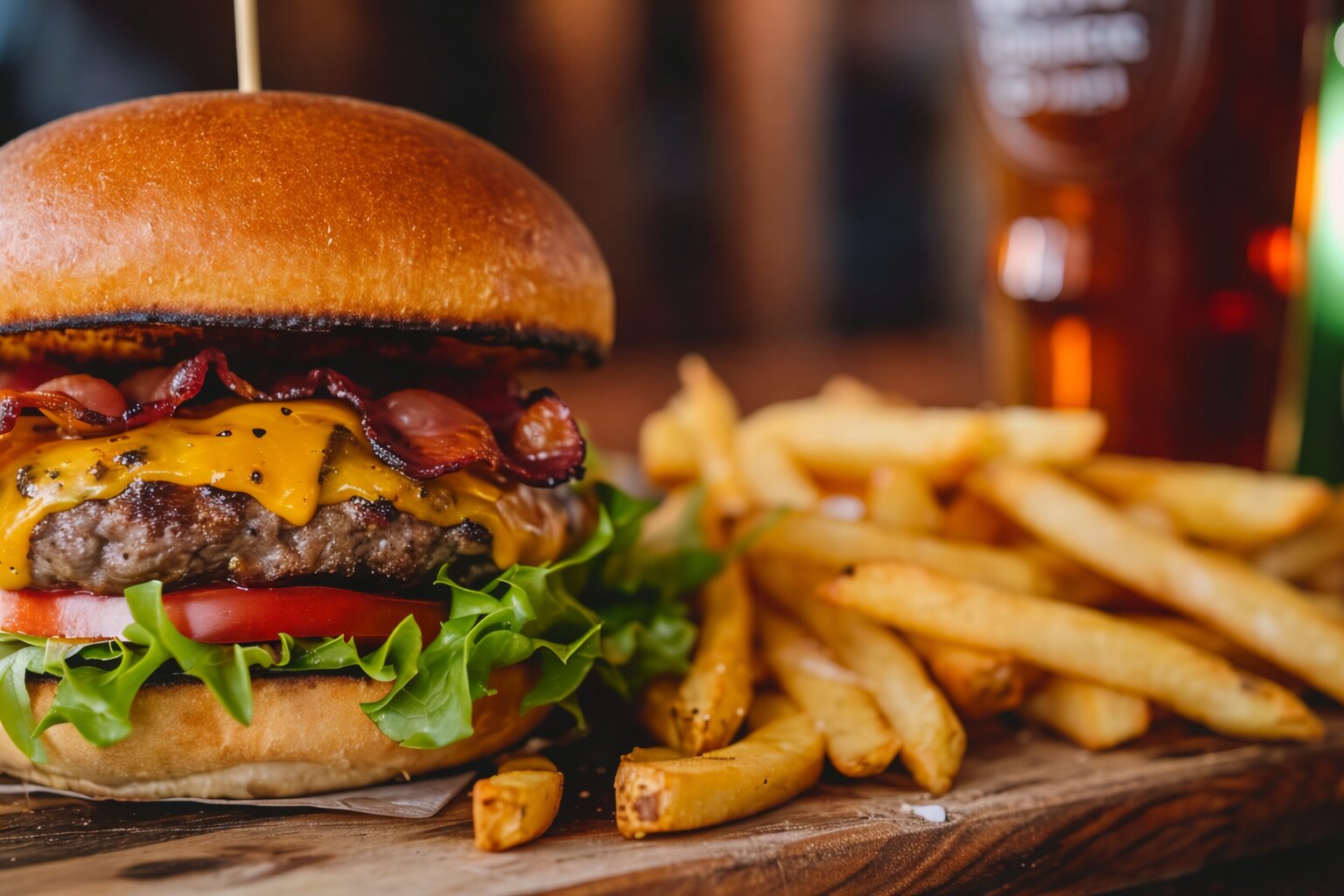 Smash burger, Neapolitan pizza, baby back ribs and chicken wings from the all-day menu.